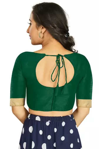 Green Art Silk Designer Traditional Readymade Blouse