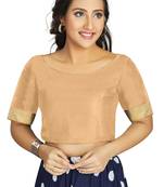 Beige Art Silk Traditional Readymade Blouse