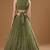 GLAMOROUS WOMEN'S OLIVE GREEN ZARI AND THREAD EMBROIDERED GEORGETTE SEMI STITCHEED LEHENGA