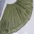 GLAMOROUS WOMEN'S OLIVE GREEN ZARI AND THREAD EMBROIDERED GEORGETTE SEMI STITCHEED LEHENGA