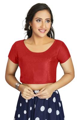 Red Art Silk Designer Festive Wear Readymade Blouse 1