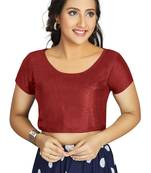 Maroon Art Silk Designer Festive Wear Readymade Blouse