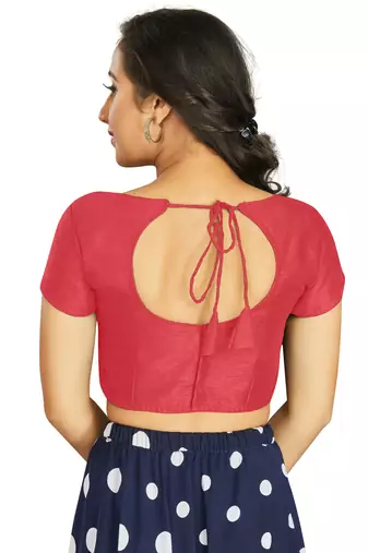 Gajri Art Silk Designer Festive Wear Readymade Blouse