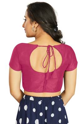 Pink Art Silk Designer Festive Wear Readymade Blouse 2