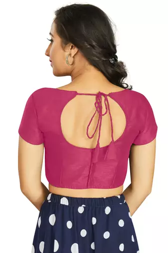 Pink Art Silk Designer Festive Wear Readymade Blouse