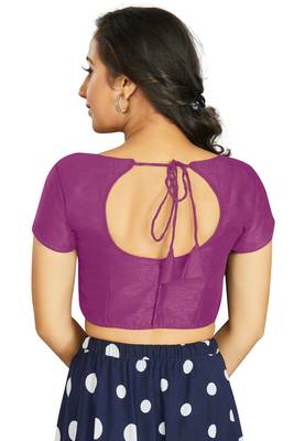 Purple Art Silk Designer Festive Wear Readymade Blouse 2