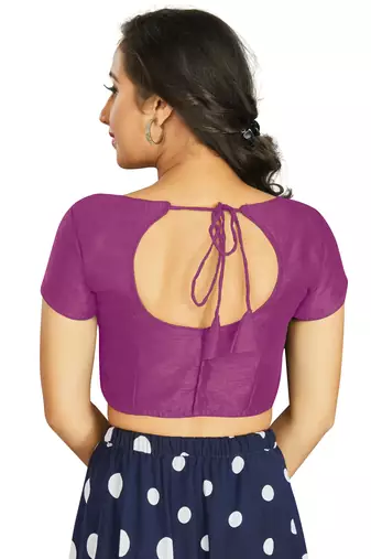 Purple Art Silk Designer Festive Wear Readymade Blouse