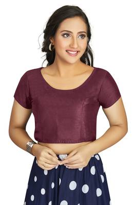 Wine Art Silk Designer Festive Wear Readymade Blouse 1