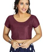 Wine Art Silk Designer Festive Wear Readymade Blouse