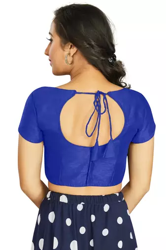 Blue Art Silk Designer Festive Wear Readymade Blouse