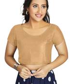Beige Art Silk Designer Festive Wear Readymade Blouse