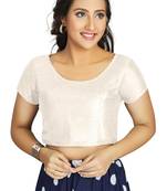 White Art Silk Festive Wear Readymade Blouse