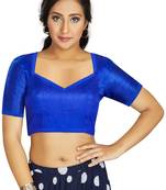 Blue Art Silk Designer Traditional Readymade Blouse