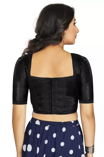 Black Art Silk Designer Traditional Readymade Blouse