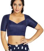 Navy Blue Art Silk Designer Traditional Readymade Blouse