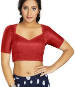 Red Art Silk Designer Traditional Readymade Blouse