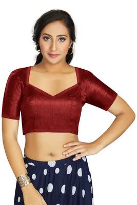 Maroon Art Silk Designer Traditional Readymade Blouse 1