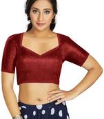 Maroon Art Silk Designer Traditional Readymade Blouse