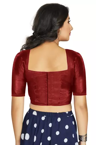 Maroon Art Silk Designer Traditional Readymade Blouse