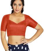 Orange Art Silk Designer Traditional Readymade Blouse