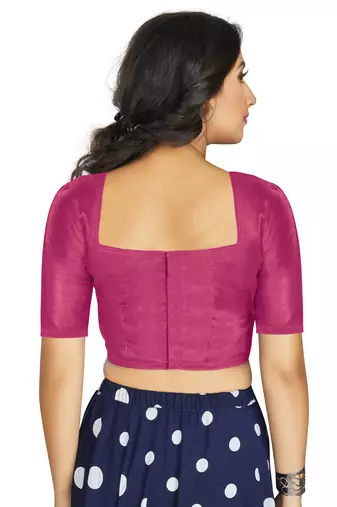 Pink Art Silk Designer Traditional Readymade Blouse