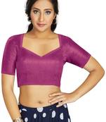 Purple Art Silk Designer Traditional Readymade Blouse
