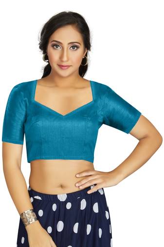 Firozi Art Silk Designer Traditional Readymade Blouse