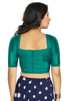 Sea Green Art Silk Designer Traditional Readymade Blouse 2