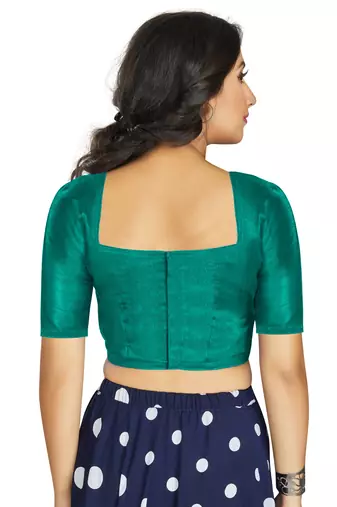 Sea Green Art Silk Designer Traditional Readymade Blouse
