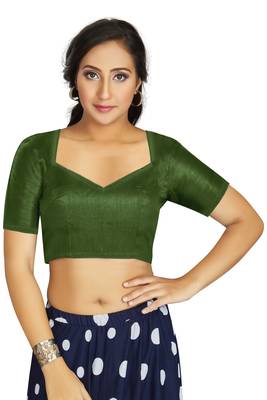 Mehendi Art Silk Designer Traditional Readymade Blouse 1