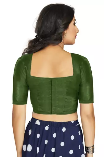 Mehendi Art Silk Designer Traditional Readymade Blouse