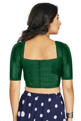 Green Art Silk Designer Traditional Readymade Blouse 2