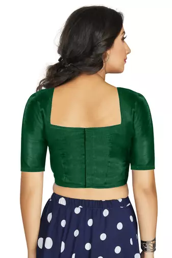 Green Art Silk Designer Traditional Readymade Blouse