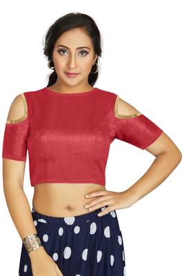 Gajri Art Silk Cold Shoulder Sleeve Readymade Blouse 1