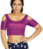 Purple Art Silk Cold Shoulder Sleeve Readymade Blouse