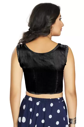 Black Art Silk Designer Traditional Readymade Blouse