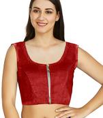Maroon Art Silk Designer Traditional Readymade Blouse