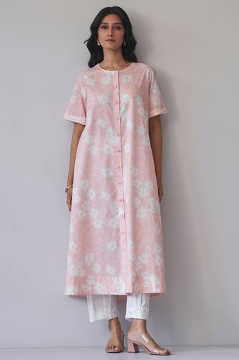 Cloud pink and white cotton co-ord set