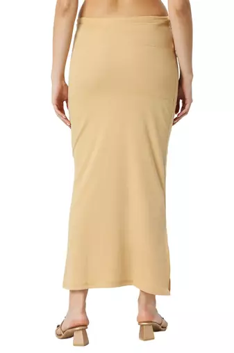 Neckbook Light Brown Solid Drawstring Best Slim Fit Saree Shapewear for Women