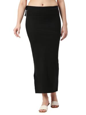 Neckbook Black Solid Drawstring Best Slim Fit Saree Shapewear for Women 1