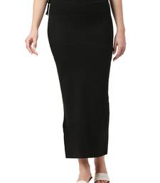 Neckbook Black Solid Drawstring Best Slim Fit Saree Shapewear for Women