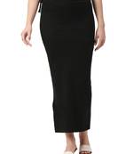 Neckbook Black Solid Drawstring Best Slim Fit Saree Shapewear for Women