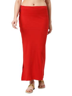 Neckbook Red Solid Drawstring Best Slim Fit Saree Shapewear for Women 1