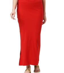 Neckbook Red Solid Drawstring Best Slim Fit Saree Shapewear for Women