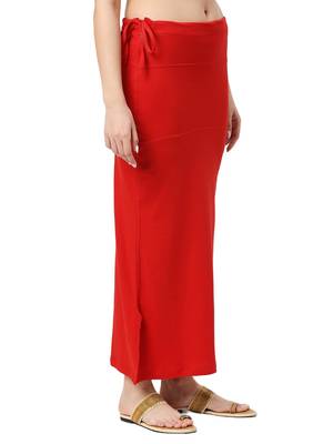 Neckbook Red Solid Drawstring Best Slim Fit Saree Shapewear for Women 2