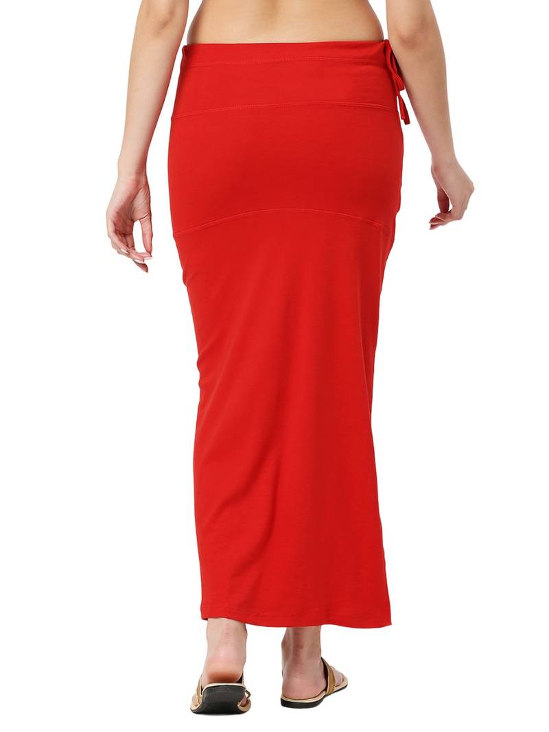 Neckbook Red Solid Drawstring Best Slim Fit Saree Shapewear for Women