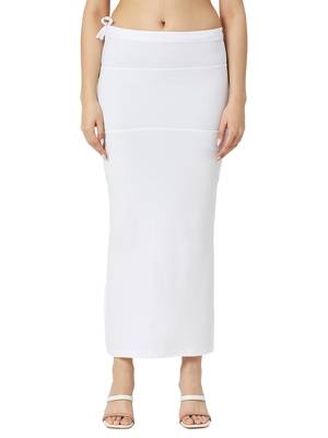 Neckbook White Solid Drawstring Best Slim Fit Saree Shapewear for Women 1