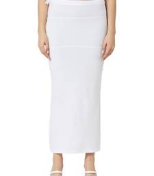Neckbook White Solid Drawstring Best Slim Fit Saree Shapewear for Women