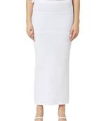 Neckbook White Solid Drawstring Best Slim Fit Saree Shapewear for Women