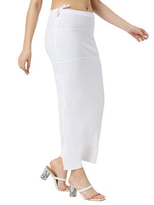 Neckbook White Solid Drawstring Best Slim Fit Saree Shapewear for Women 2